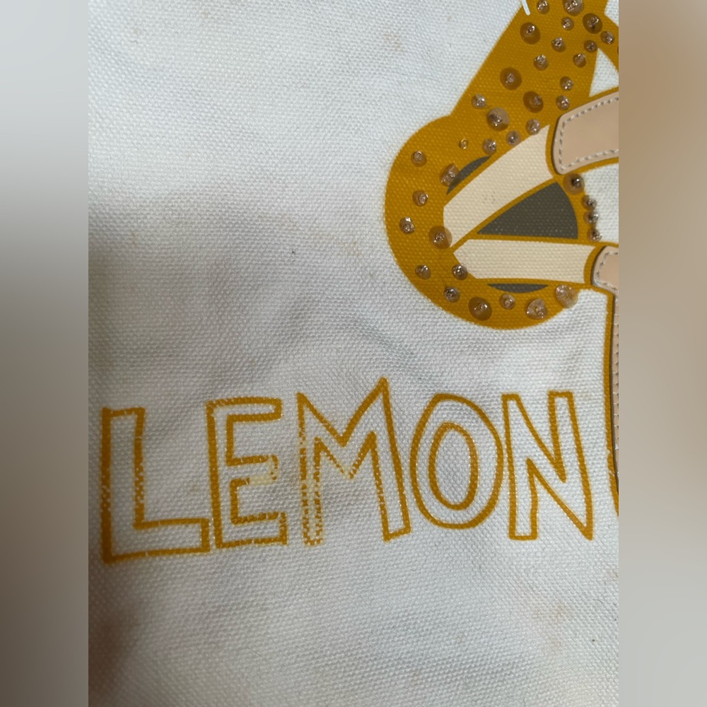 COACH Poppy Chan LEMON White Canvas Tote Bag - Picture 4 of 14